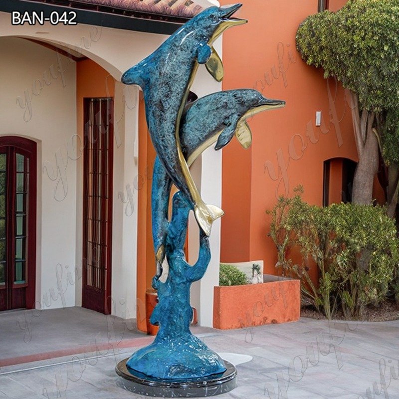 bronze dolphin statue for garden (5)