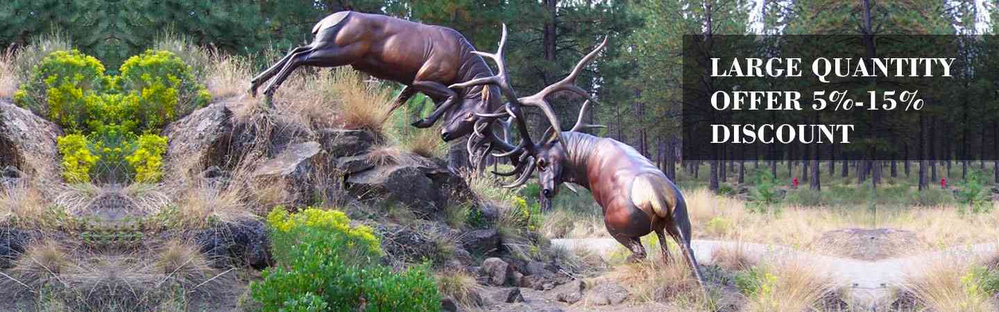 outdoor antique bronze elk statues for sale