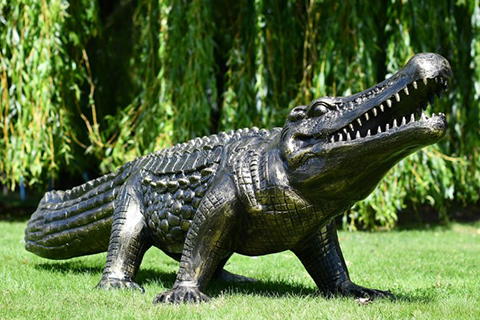 Outdoor Alligator Statue Bronze Design Ornament BOK-214