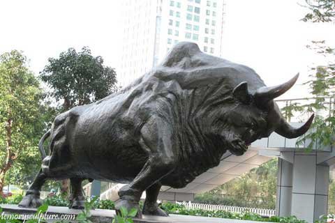 Art Garden Decor Life Size Bronze Casting Bull Statues for Large Garden Decoration