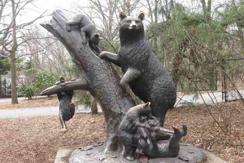 Bear family Statue antique bronze animal sculpture for sale