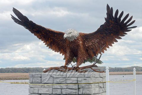 Front yard landscaping statues Exquisite Bronze Animal Eagle Statue for sale