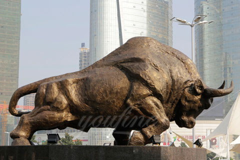 Famous outdoor metal sculpture bull statue for sale
