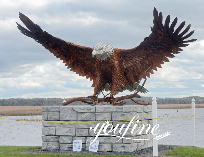 Front yard landscaping statues Exquisite Bronze Animal Eagle Statue for sale