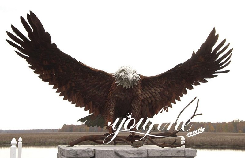 Front yard landscaping statues Exquisite Bronze Animal Eagle Statue for sale