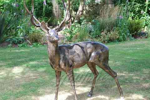 Garden decorative antique bronze Deer statue Animal Sculpture for yard BOK-217