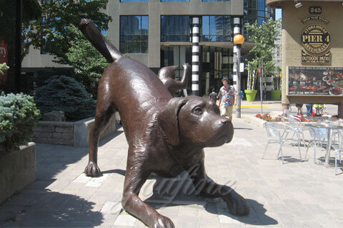 Large outdoor bronze animal sculpture dog statues for sale