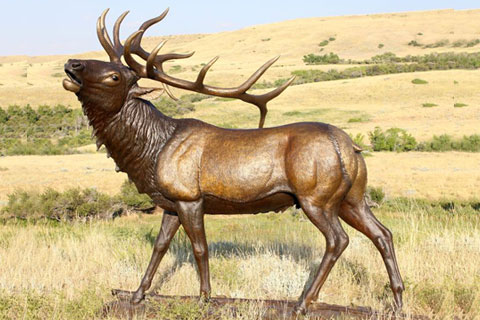Life size Garden decorative animal statue bronze elk sculpture for sale