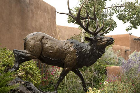 Life size metal bronze animal moose elk deer statue for sale