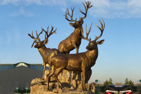 Life size outdoor bronze animal sculpture elk statues for sale