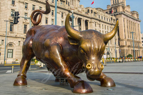 Life size wall steel bull statue replica for sale