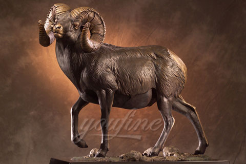 New design mild bronze goat sculpture for sale