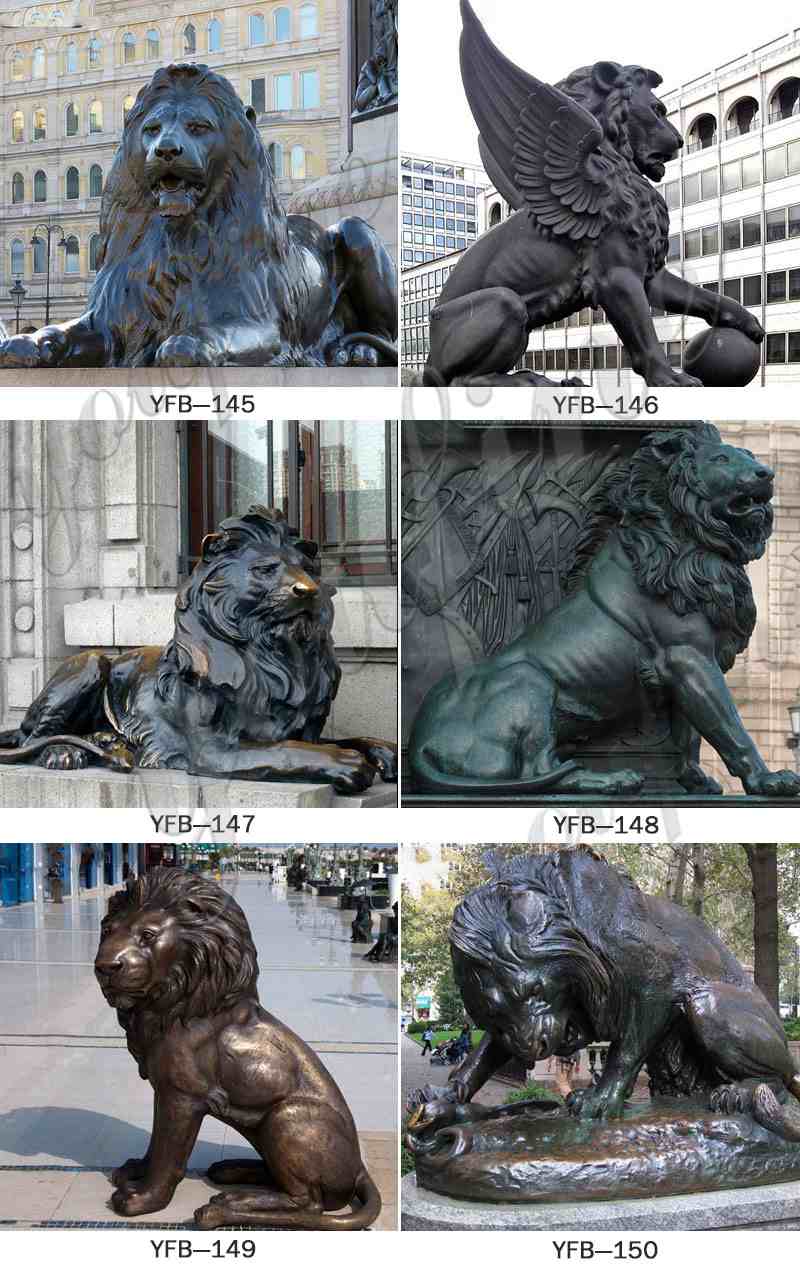 Outdoor Large Garden Bronze lion Statues for sale More Designs