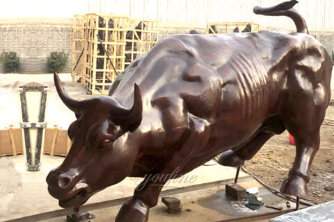 Outdoor brave wall street bull statue bronze animal sculptures for sale