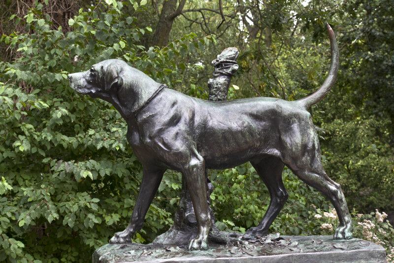 antique bronze dog statues