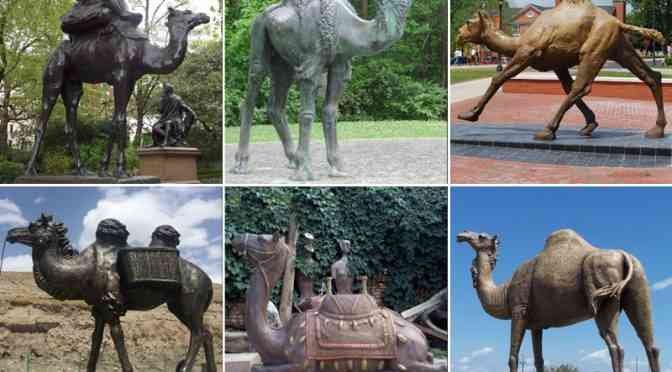 Outdoor decor Garden Cast Camel Bronze Animal Sculpture for sale