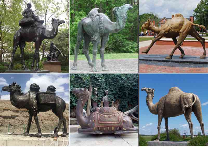 Outdoor decor Garden Cast Camel Bronze Animal Sculpture for sale