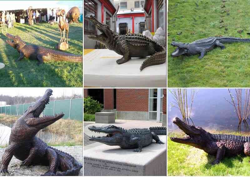 bronze crocodile sculpture