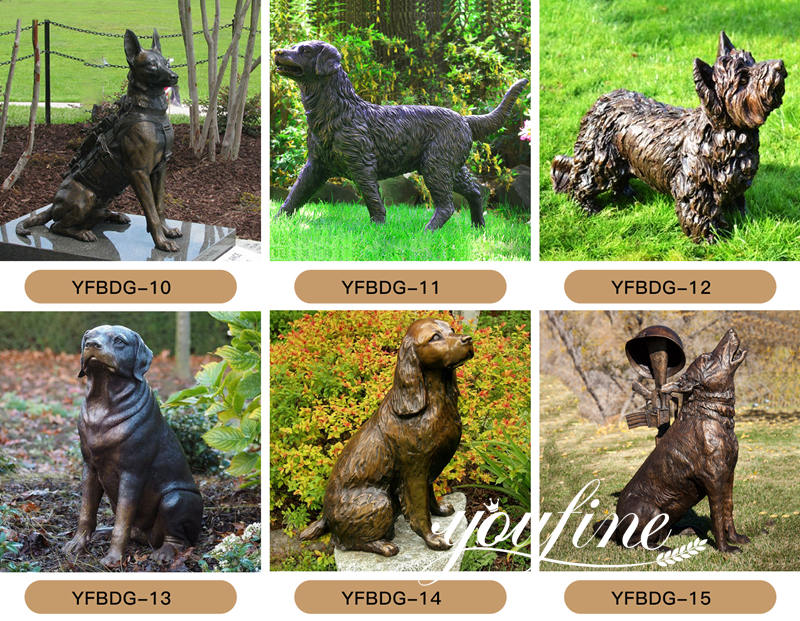 bronze dog sculpture-YouFine Sculpture