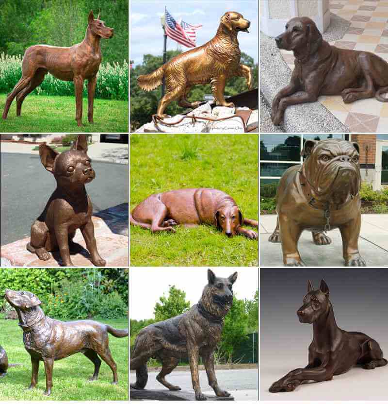  Life size bronze dog sculpture metal statue yard art