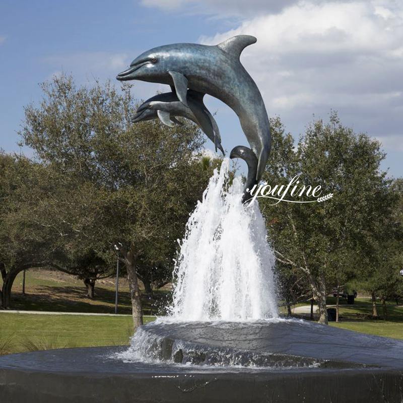 bronze dolphin fountain-YouFine Statue