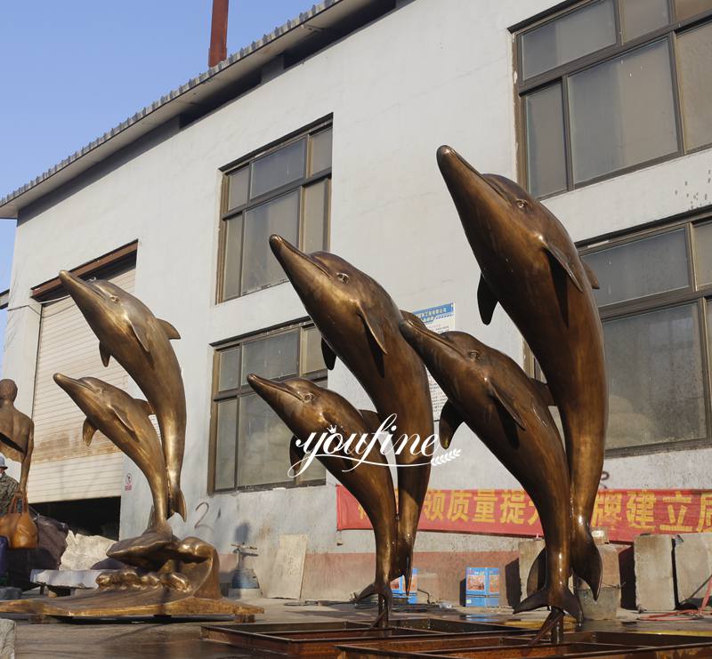 bronze dolphin statue-YouFine Statue