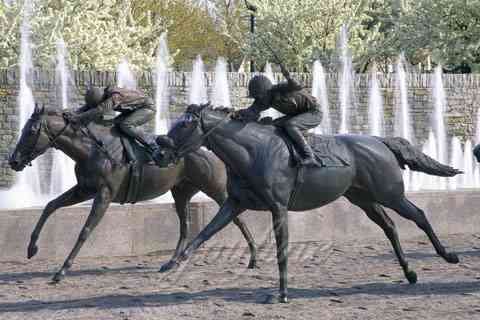 bronze statue of man riding horse for sale