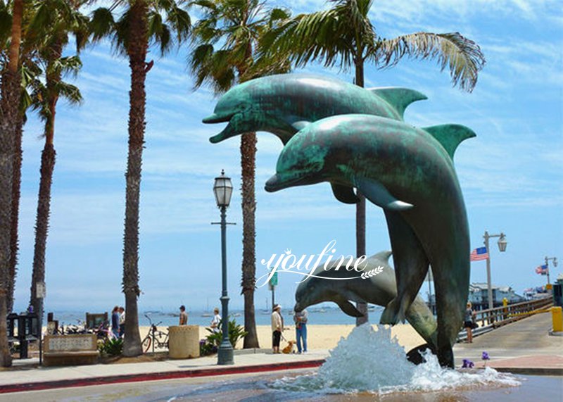 large bronze dolphin statue-01-YouFine Statue