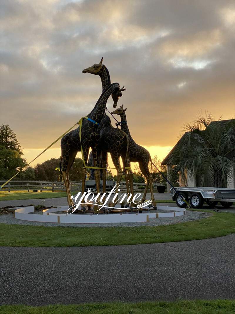 large bronze giraffe statue-YouFine Sculpture-02