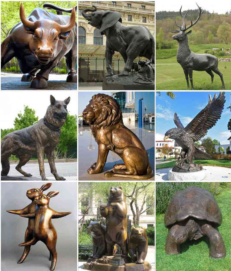 outdoor bronze animal sculpture