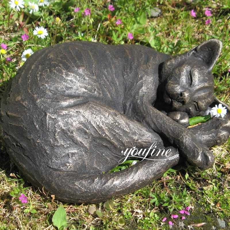 sleeping cat garden statue-YouFine Sculpture