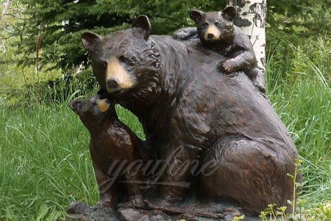 Garden casting Bronze Animal Bear Sculpture for sale