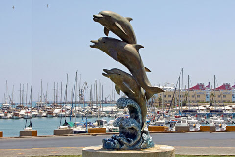 Large Cast Bronze Dolphin Statue Outdoor Decoration Supplier BOKK-394