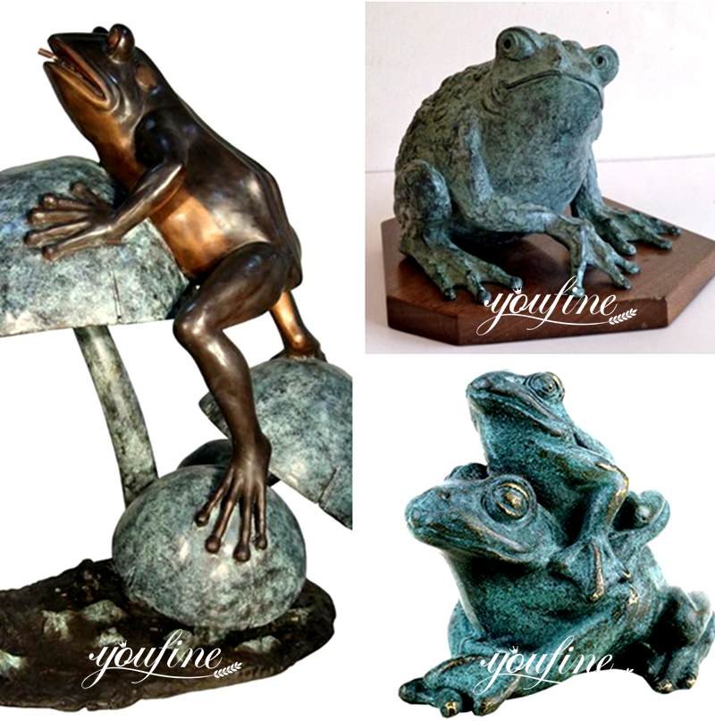  Large Decorative Bronze Giant American Bull Frog Outdoor Garden Bronze Animal Sculpture for sale BOK-343