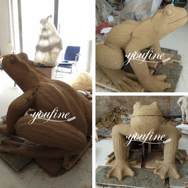  Large Decorative Bronze Giant American Bull Frog Outdoor Garden Bronze Animal Sculpture for sale BOK-343