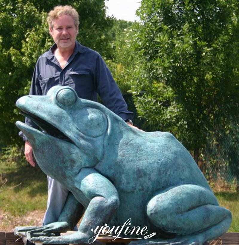  Large Decorative Bronze Giant American Bull Frog Outdoor Garden Bronze Animal Sculpture for sale BOK-343