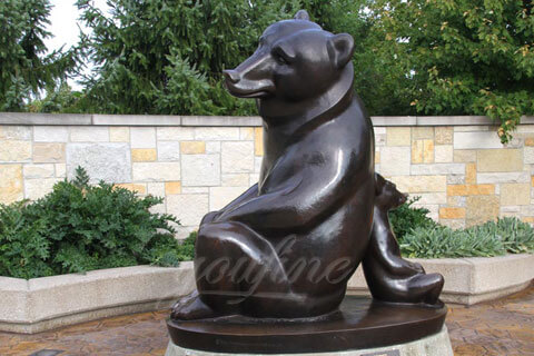 Wholesales antique bronze black animal sculpture bear statue for sale