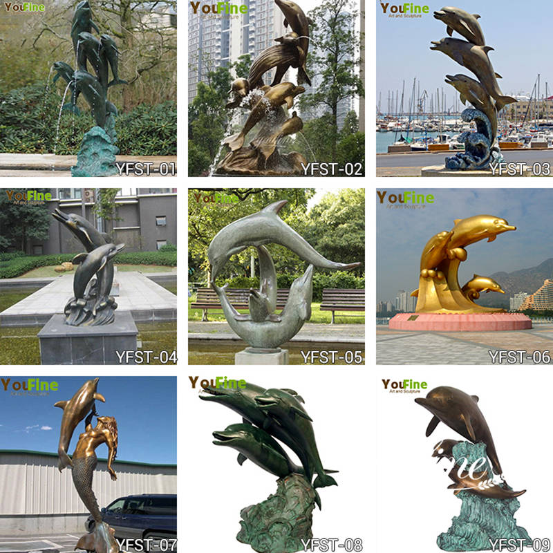 bronze dolphin statue -YouFine Sculpture