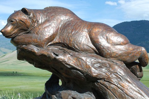 Large Park Decorative Bronze Animal Bear Statue for sale