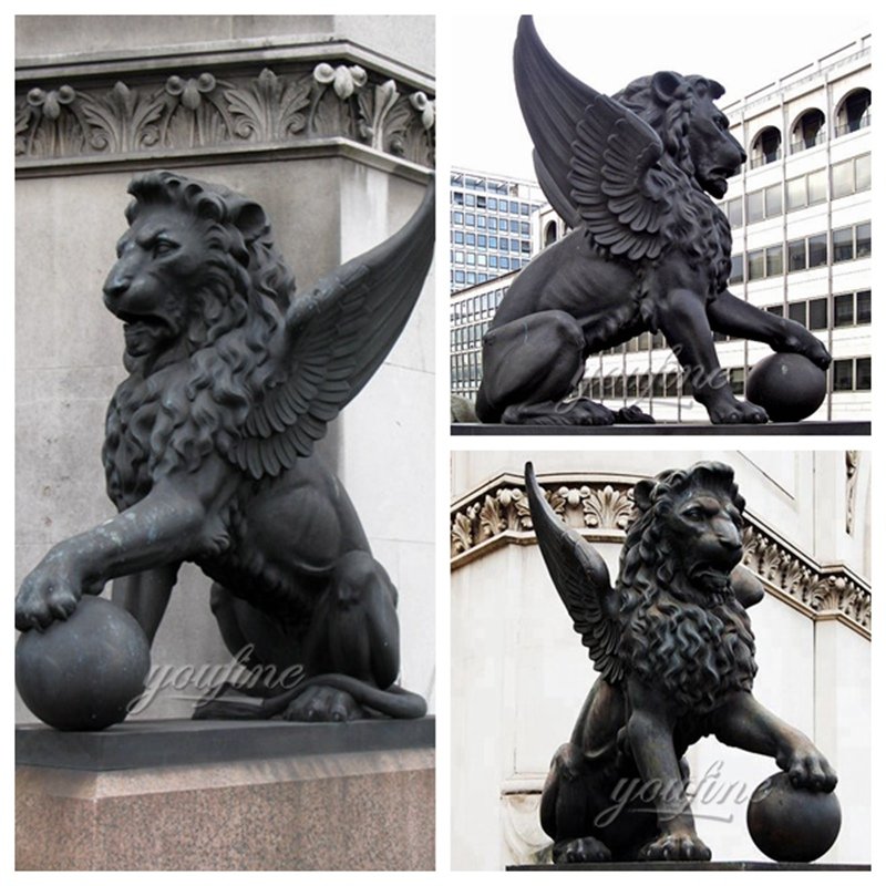 bronze lion statue