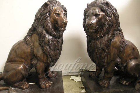 The costs of garden sitting life size bronze lion sculpture for park