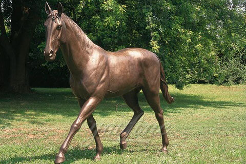 Life Size Bronze Standing Horse Statues for Lawn Ornaments BOKK-224