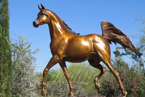 Outdoor standing Arabian bronze casting horse statues for sale