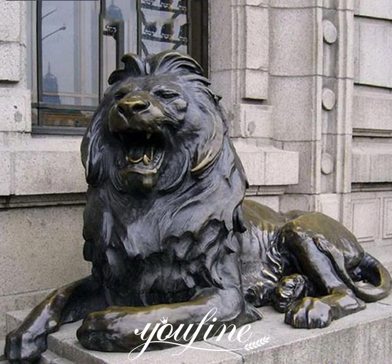 Life Size Bronze Metal Roaring Lion Statues for Garden Decor Supplier BHL-02 Details