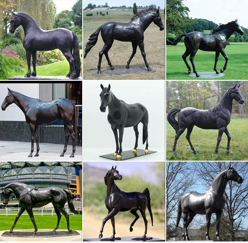 bronze life size horse with jockey sculpture made for racecourse decor,