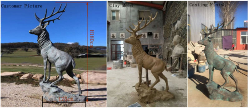 Bespoke bronze stag statues