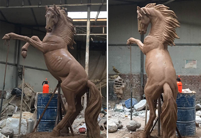 Clay model of horse statue