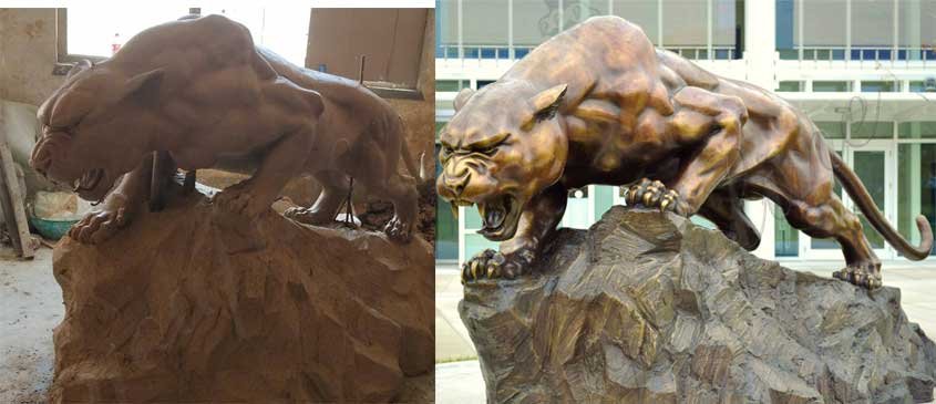 bronze-life-size-panther-sculpture-for-school