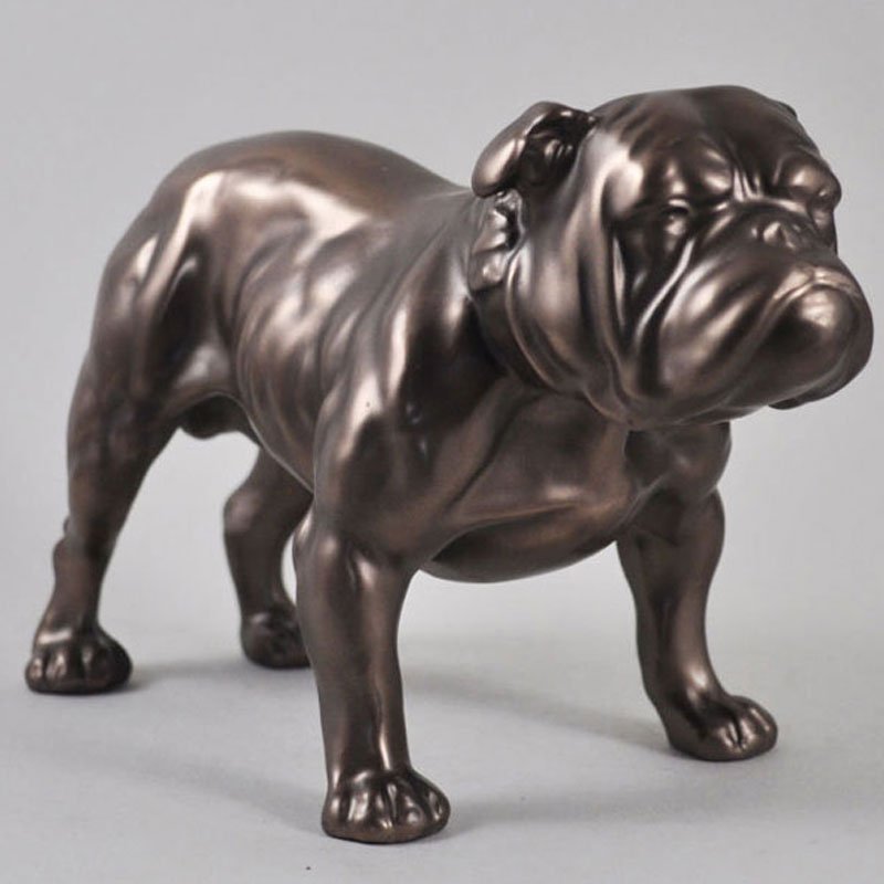 Antique outdoor life size bronze bulldog statues lawn ornament for sale