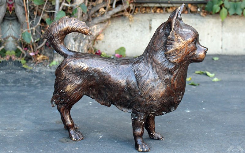 Famous Dog Antique Bronze Statues Life Size Bronze Pomeranian Statues for Backyard Decoration